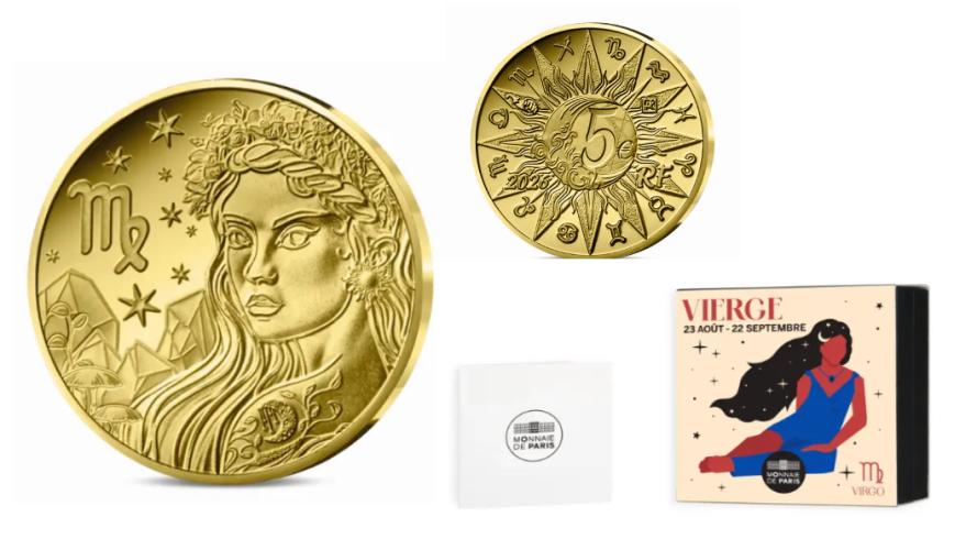 Coffret 5€ Euros France 2026 Or 999/1000 Astro : Vierge