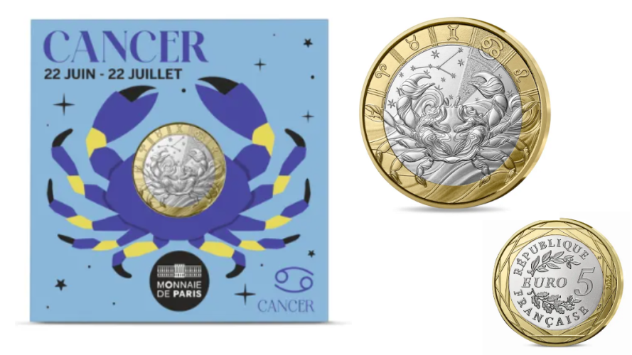Coincard 5€ Euros UNC France 2026 Signe Astroo Zodiac Cancer
