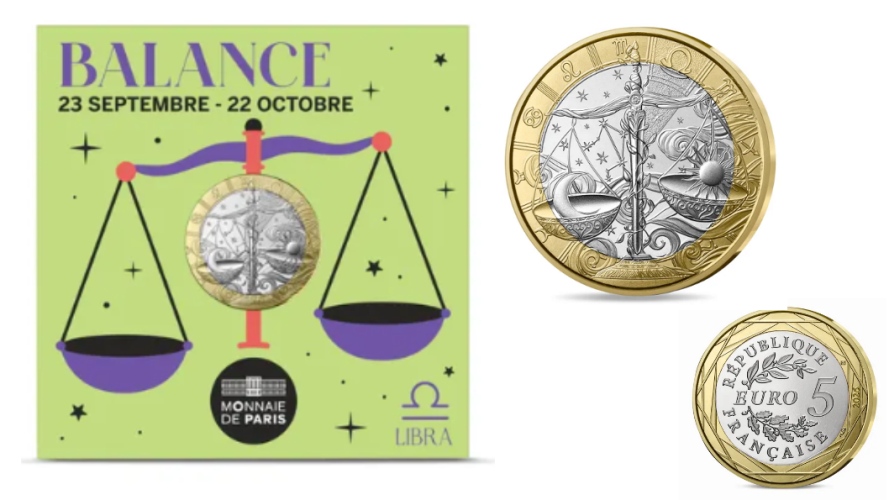 Coincard 5€ Euros UNC France 2026 Signe Astroo Zodiac Balance