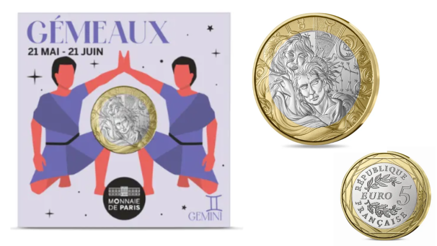 Coincard 5€ Euros UNC France 2026 Signe Astroo Zodiac Gemeaux