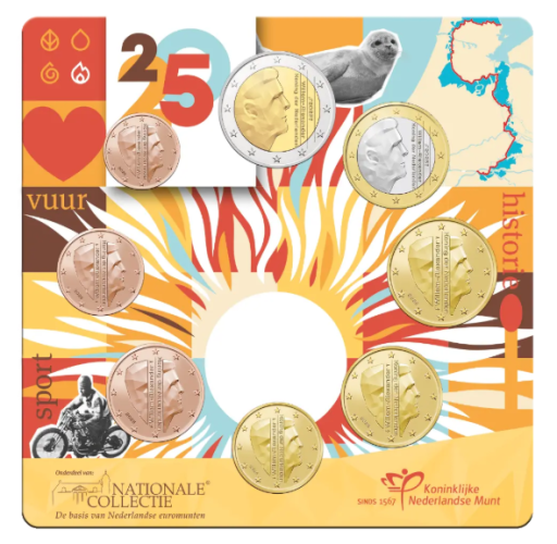 Serie Plaquette Euros Pays-Bas 2025 - 8 pièces - 1 Centime à 2€