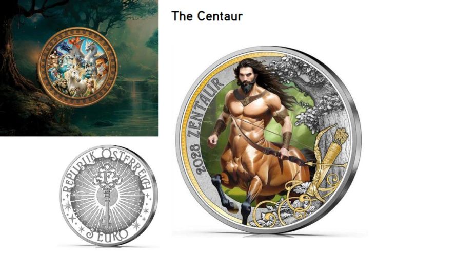 3€ Euros Commemorative Autriche 2028 Mythical Creature ''Centaur''