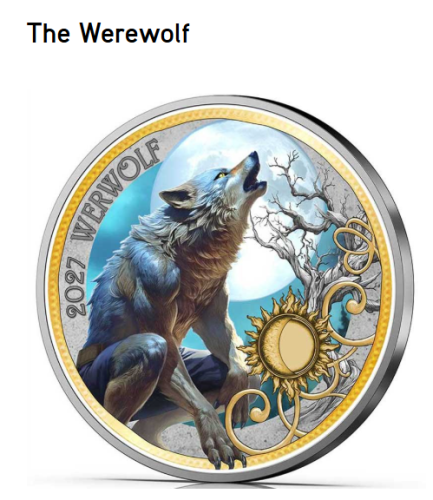 3€ Euros Commemorative Autriche 2027 Mythical Creature ''Werewolf''
