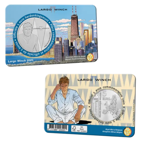 Coincard 5€ Euros Belgique 2025 Largo Winch Version Relief