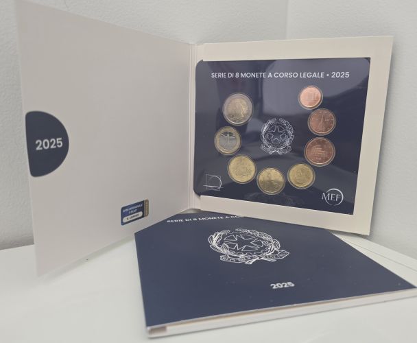Coffret BU Euros Italie 2025 - 8 pièces de 1 centime à 2 Euros
