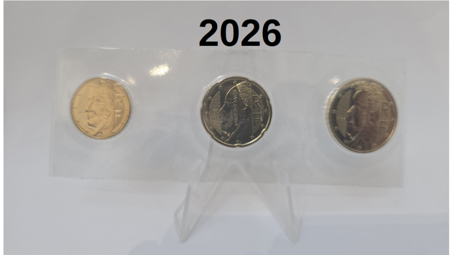 Triptique 10, 20 et 50 cents Euros France Curie, Veille, Baker 2026 : Qualité BU
