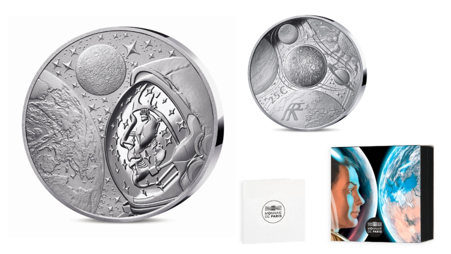 Coffret 25€ Euros Argent Silver 999/1000 - 2025 Thomas Pesquet avec Puce 2 Oz