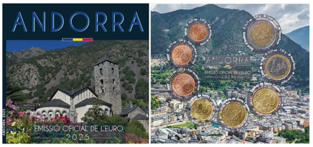 PREVENTE Série Euros BU Andorre 2025 - 8 pièces 1 Centimes à 2€
