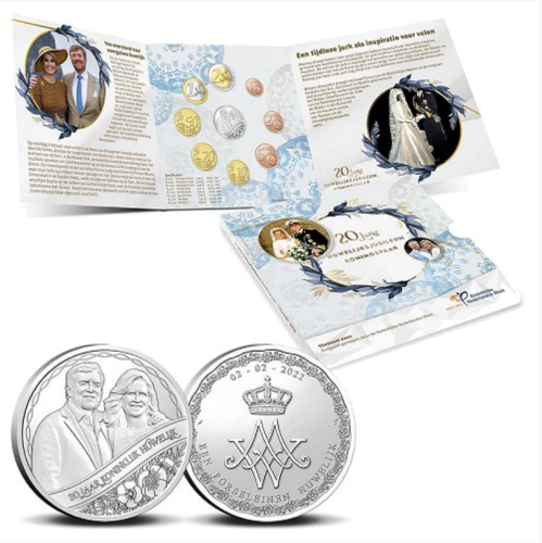 Coffret BU Euros Pays Bas 2022 Thema Set Mariage Royal - 8 pièces + Médaille