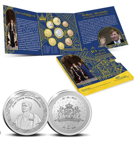 Coffret BU Euros Pays Bas 2023 ThemaSet 10 ans Willem - 8 pièces + Médaille