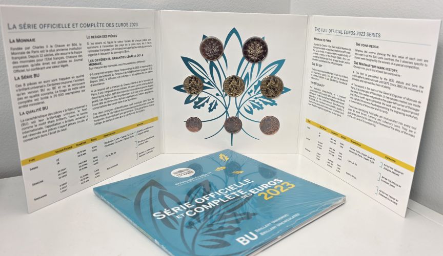 Coffret BU Euros France 2023 - 8 Pièces 1 centimes a 2€