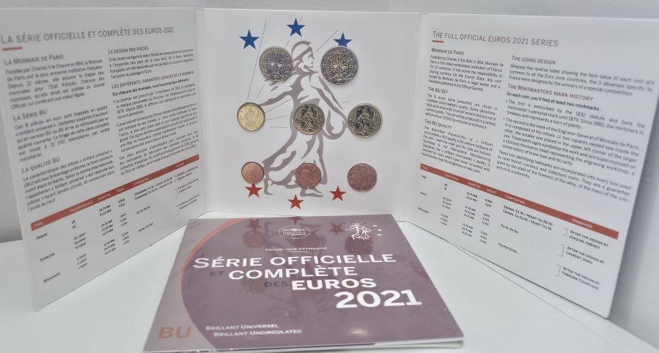 Coffret BU Euros France 2021 - 8 pièces 1 centimes à 2€