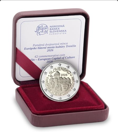PREVENTE Coffret BE 2€ Euros Proof Commémorative Slovaquie 2026 Trencin