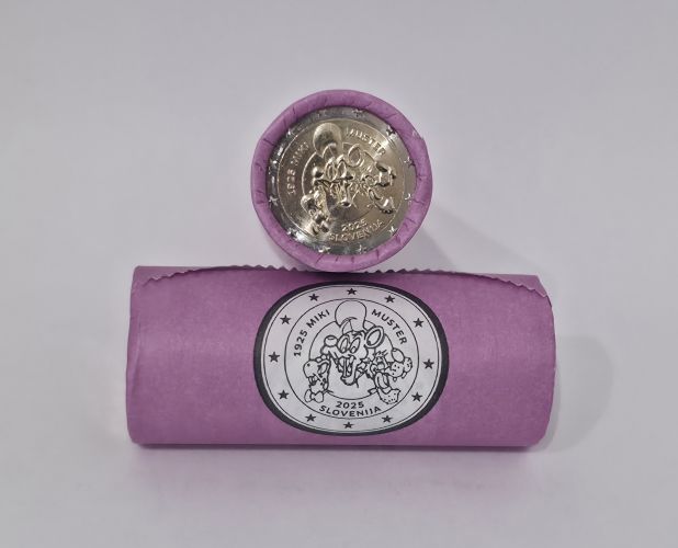 Rouleau 25 x 2€ Euros Commemorative Slovenie 2025 Miki Muster