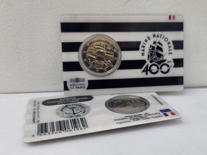 Coincard BU 2€ Euros Commémorative France 2026 Marine Nationale