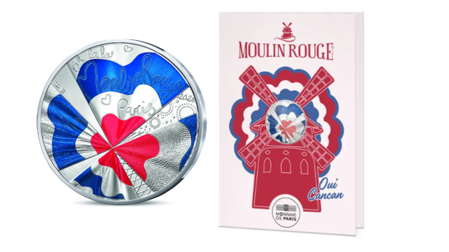 Cartelette 10€ France Argent Silver 333/1000 - Moulin Rouge Colorisée