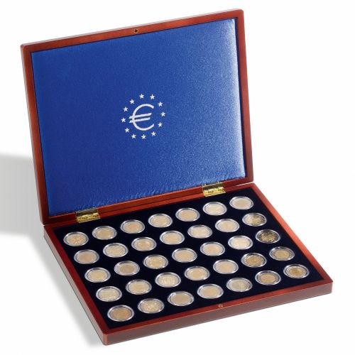 Coffret Numismatique VOLTERRA UNO de Luxe, Pour 35 Pièces de 2€