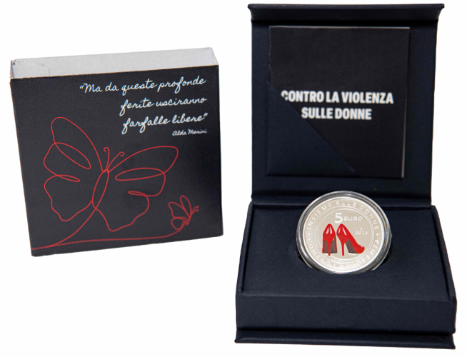 Coffret 5€ Euros Argent 925/1000 FdC Italie 2025 Contro la violenza