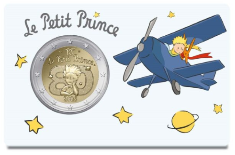 Coincard 2€ Euros Commémorative France 2026 Petit Prince AVION