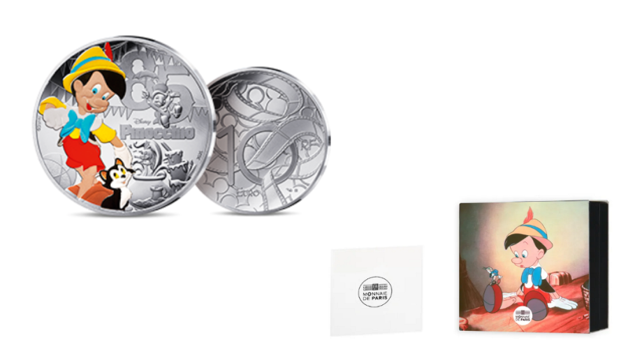 Coffret 10€ Euros Argent France 999/1000 - Disney 2025 Pinocchio