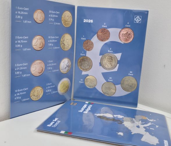 Feuillet + Série Euro Bulgarie 2026 - 8 pièces 1 centimes à 2€