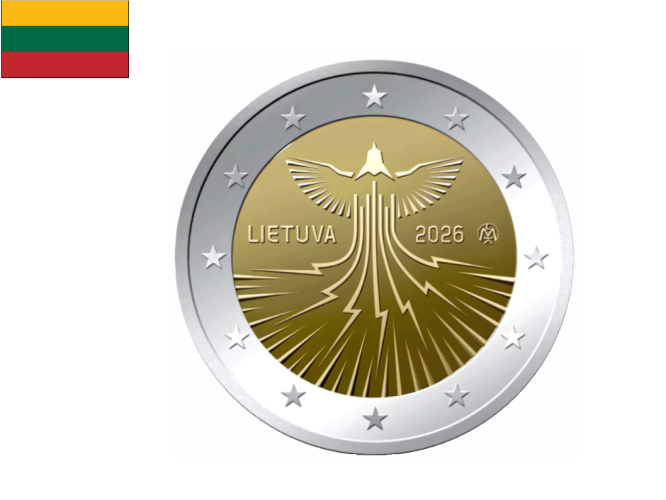 2€ Euros Commemorative Lituanie 2026 Indépendence Energétique