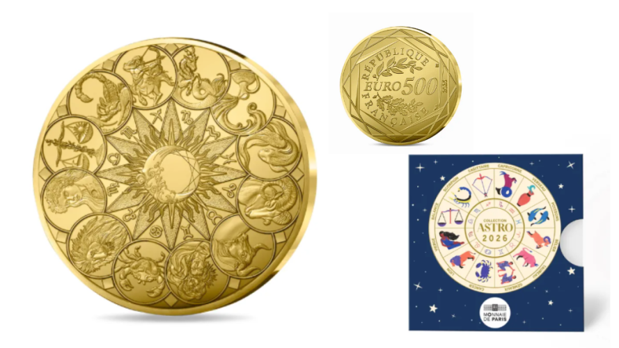 Coffret 500€ Euros France 2026 Gold Or 999/1000 La Roue Astrologique - 4g