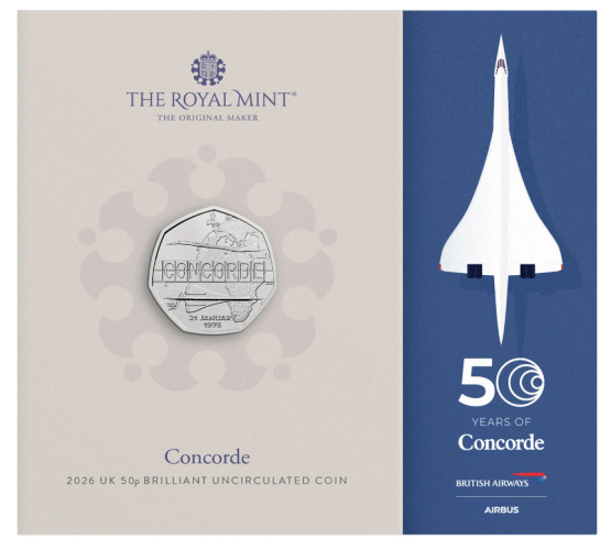 Coincard 0,5 Pounds BU Royaume-Uni 2026 Concorde