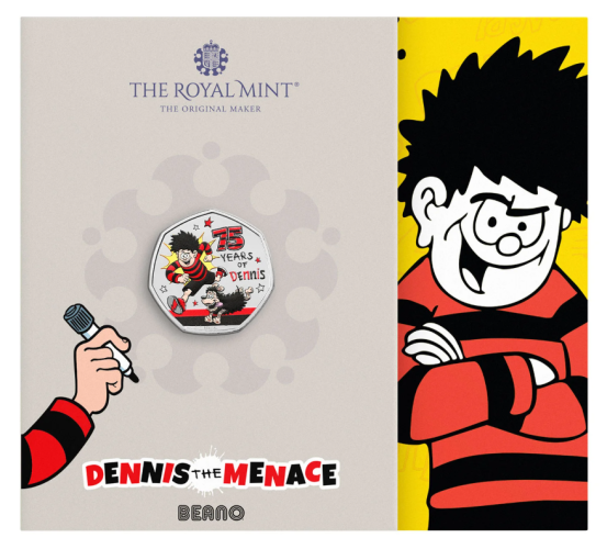 Coincard 0,5 Pounds BU Royaume-Uni 2026 - 75 Ans Dennis COLORISEE