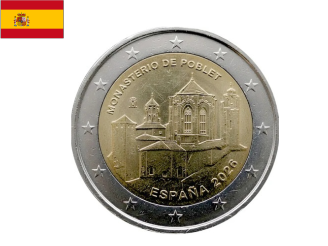 PREVENTE 2€ Euros Commémorative Espagne 2026 Poblet UNC