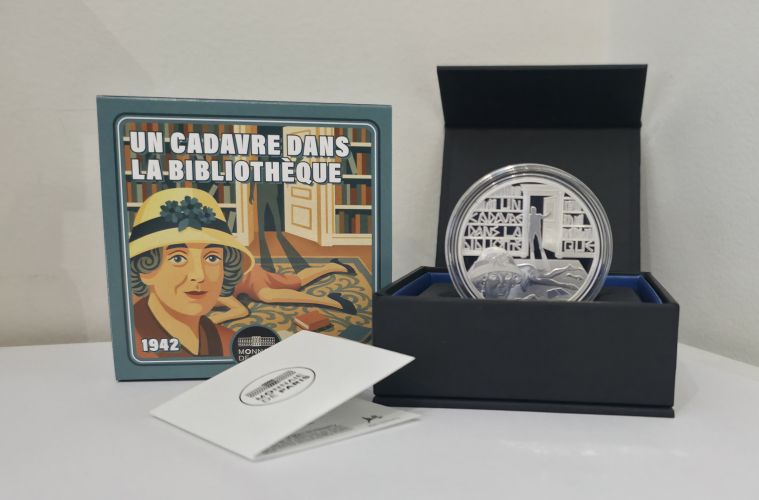 Coffret 10€ Argent 999/1000 Agatha Christie 2026 Cadavre dans la Bibliothèque