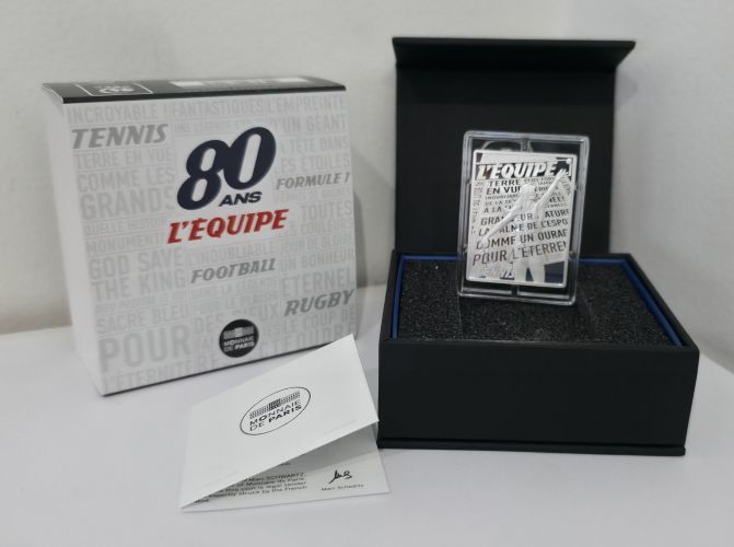 Coffret 10€ Euros France Argent 999/1000 - l'Equipe 2026 TENNIS