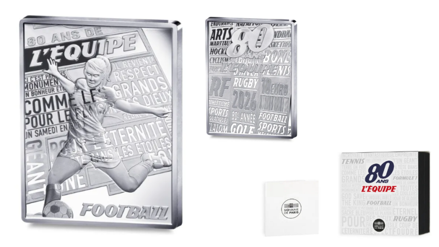 Coffret 10€ Euros France Argent 999/1000 - l'Equipe 2026 FOOT