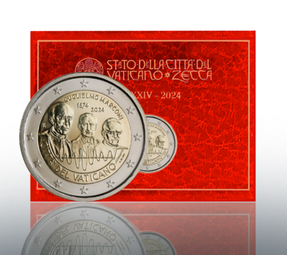 PREVENTE Coffret BU 2€ Euros Commémorative Vatican 2024 Marconi