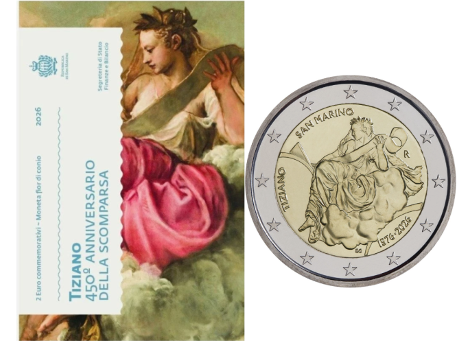 Coincard BU 2€ Euros Commémorative Saint-Marin 2026 TIZIANO