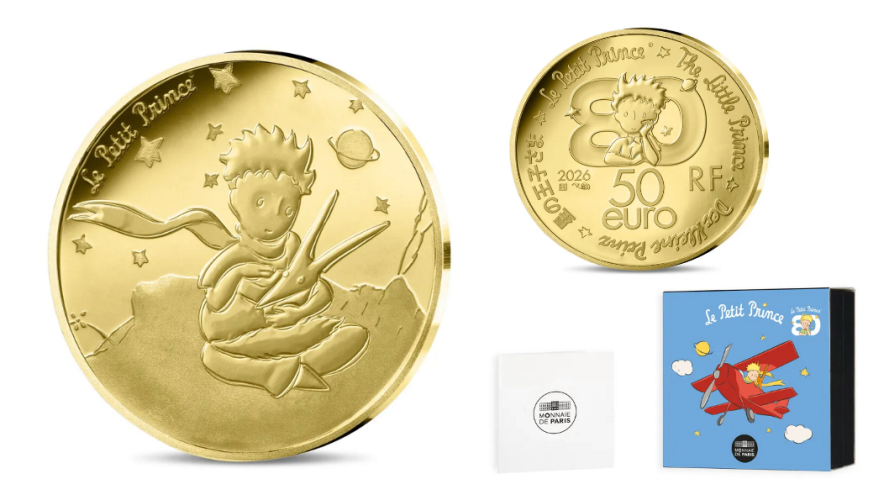 Coffret 50€ Or Gold 999/1000 France 2026 - Petit Prince Renard 1/4Oz