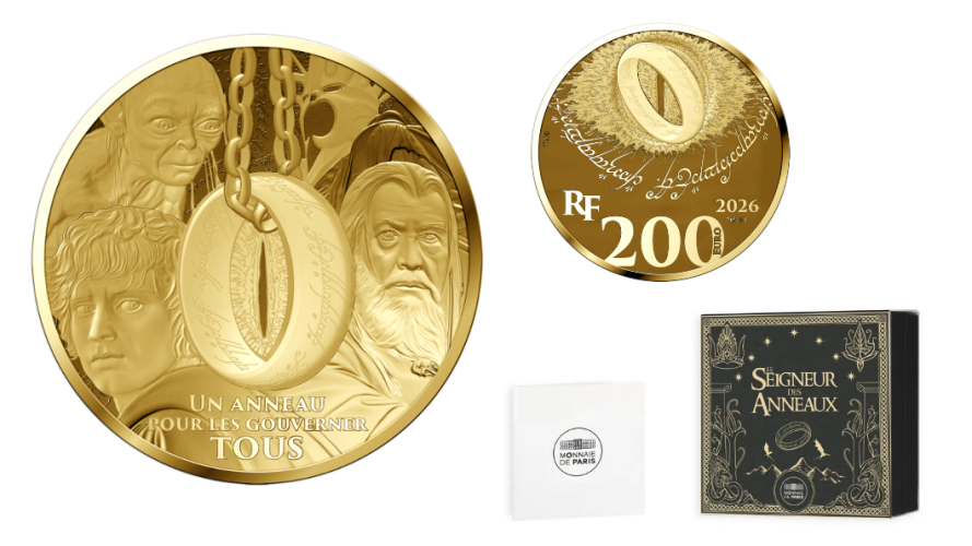 Coffret 200€ Or Gold 999/1000 France 2026 Seigneur des Anneaux 1Oz