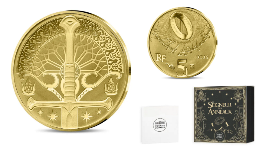 Coffret 5€ Or Gold 999/1000 France 2026 Seigneur des Anneaux 1/2g