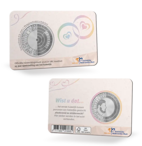 Coincard 5€ Euros Pays-Bas 2026 - Mariage pour tous