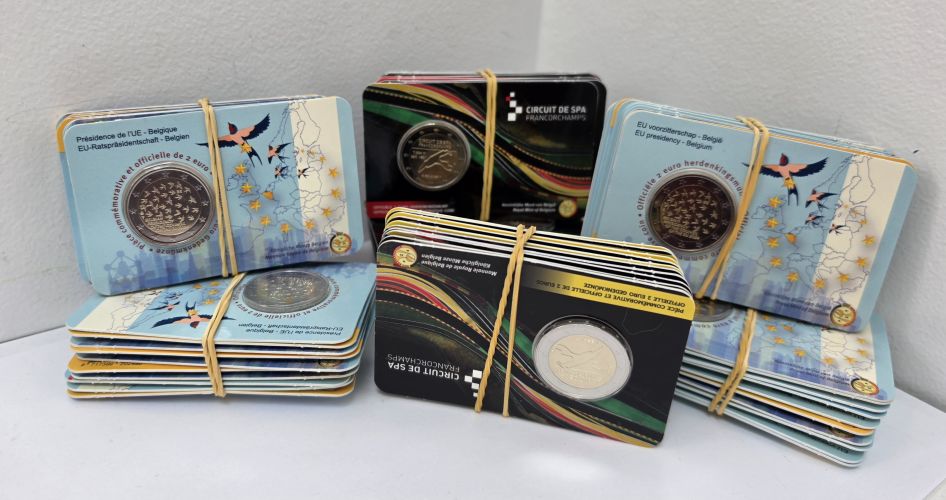 Lot 70 x 2€ Coincard Belgique 2024 + 2025 Presidence + Circuit SPA Francorchamps