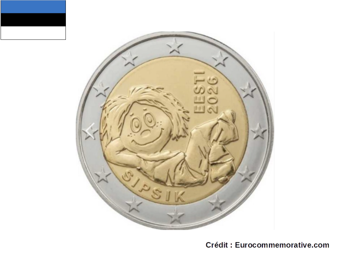 PREVENTE 2€ Euros Commémorative Estonie 2026 SIPSIK Unc