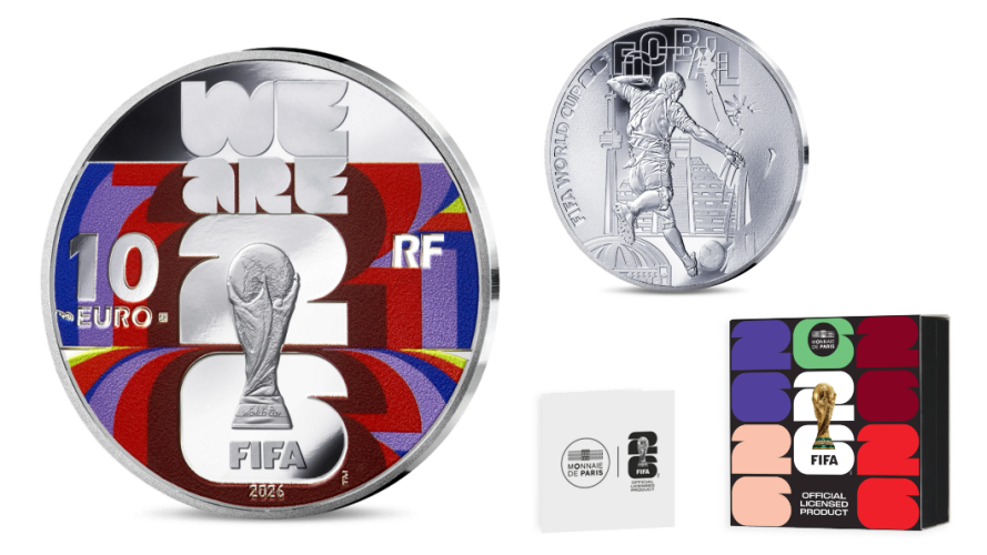 Coffret 10€ Euros Argent 999/1000 France 2026 Fifa Colorisée