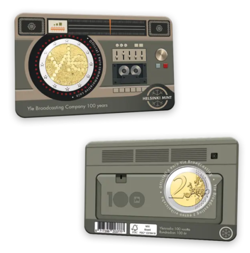 Coincard 2€ Euros Commémorative Finlande 2026 Radio Version ENG