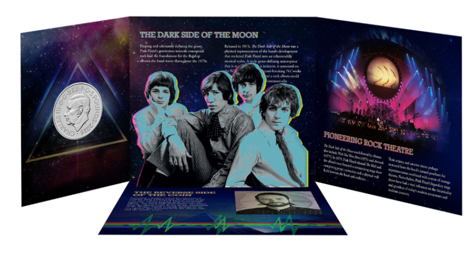 PREVENTE Coincard BU 5 Pound Royaume Uni 2026 Pink Floyd Colorisée