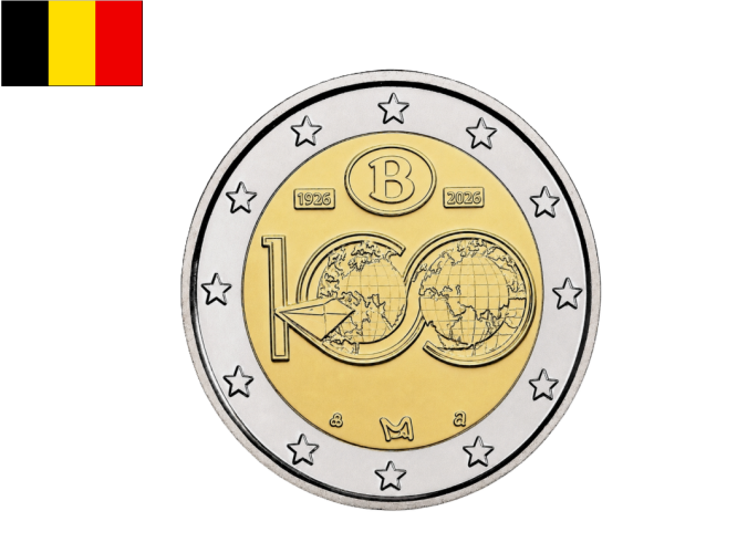 PREVENTE 2€ Euros Commémorative Belgique 2026 - 100 Ans SNCB