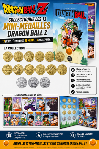Album + 13 Mini Médailles 2026 Dragon Ball Z