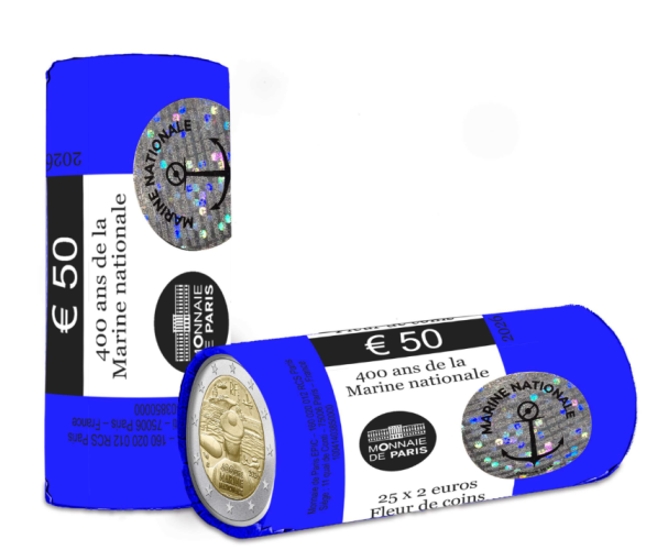 Rouleau Collector 2€ Euros Commémorative France 2026 FdC Marine Nationale