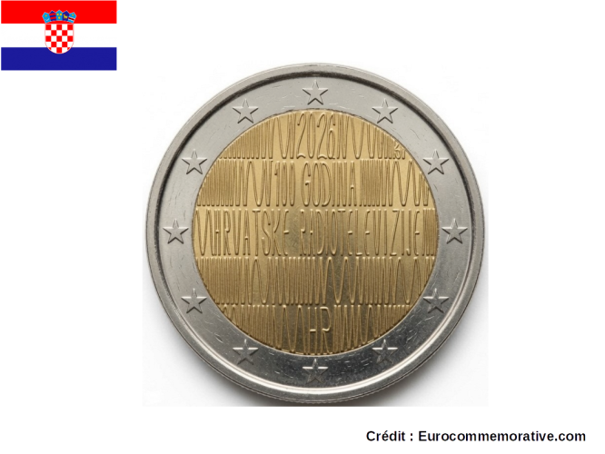 PREVENTE 2€ Euros Commémorative Croatie 2026 Radio UNC