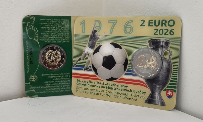 Coincard BU 2€ Euros Commémorative Slovaquie 2026 Football