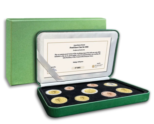 PREVENTE Coffret BE Proof Irlande 2026 - 8 pièces + 2€ Commémorative